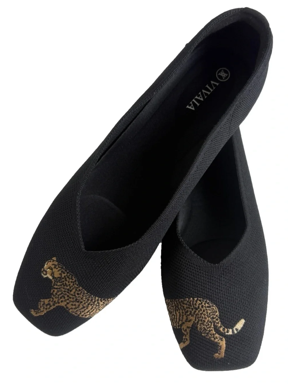 Vivaia Audrey Round-Toe EU41 US9.5-10Cheetah Embroidered Loafer EUC Perfect